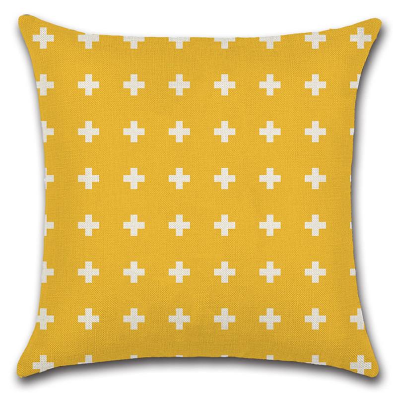 European and American Style Modern Minimalist Geometric Figure Linen Pillowcase Office Sofa Nap Cushion Pillowcase