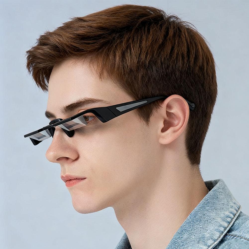 Prism Lazy Refractive Goggles Glasses Light-Weight 90° Horizontal Spectacles Reading Book Watching TV Lying Fishing Sunglasses