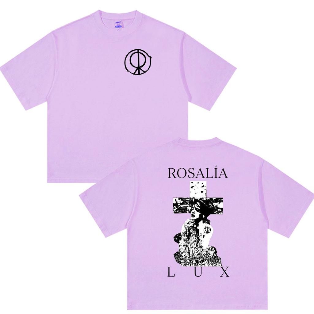 Rosalia Lux Tour 2026 Merch T Shirt Unisex Women Vintage Hip Hop Pop Short Sleeve T-shirts Casual Fashion Cotton T-shirt Streetwear