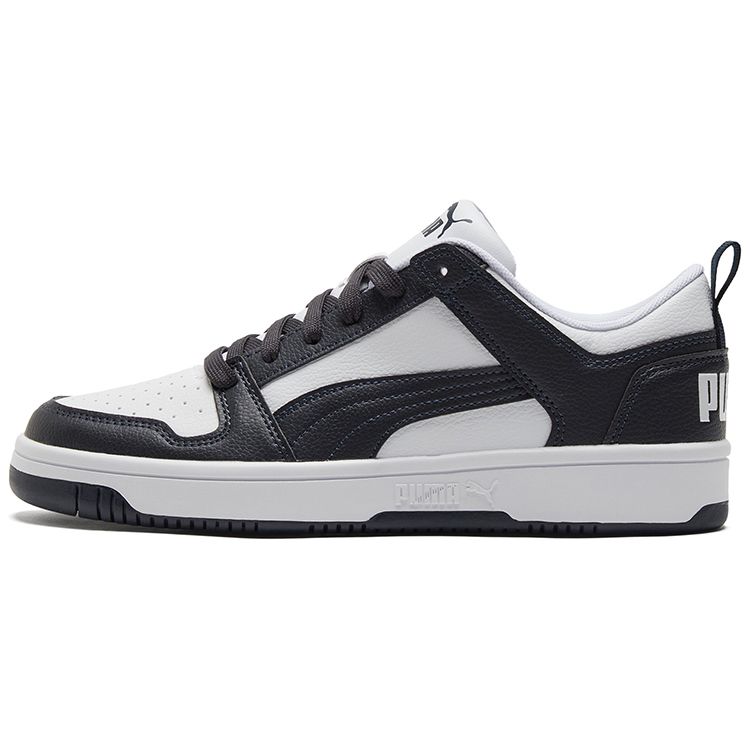 Puma Rebound Synthetic Leather Comfortable Minimalist Durable Low-Top Sneakers Unisex Sneakers White Blue 369866-17