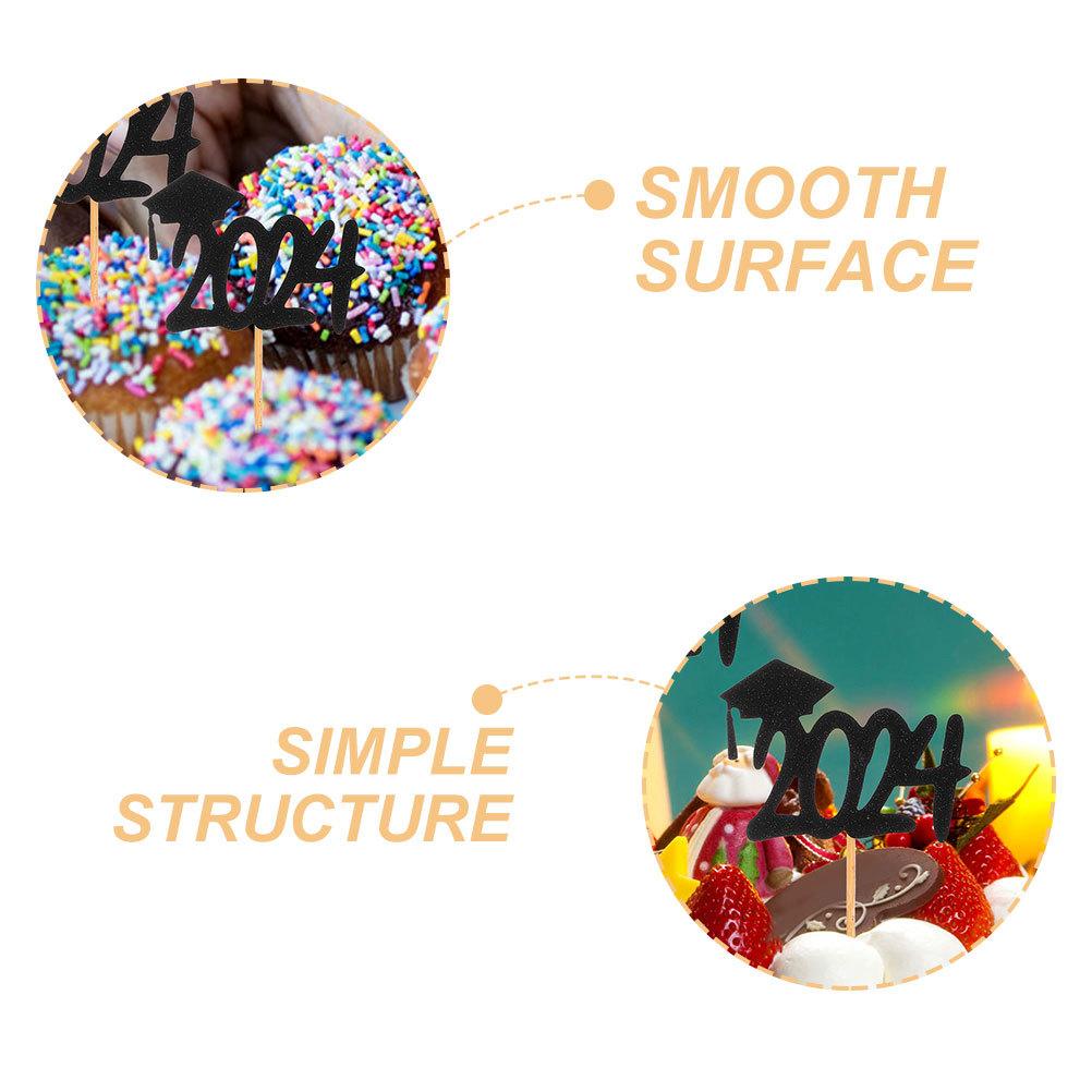 20Pcs Cupcake Toppers for Graduation Cake Decorative Picks Smooth Finish Design for Graduation Celebration Dessert Decoration