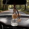 1Pcs Perfume Glass Bottle Empty Car Air Freshener Pendant With Wooden Caps Refillable Car Essential Oil Diffuser Bottle