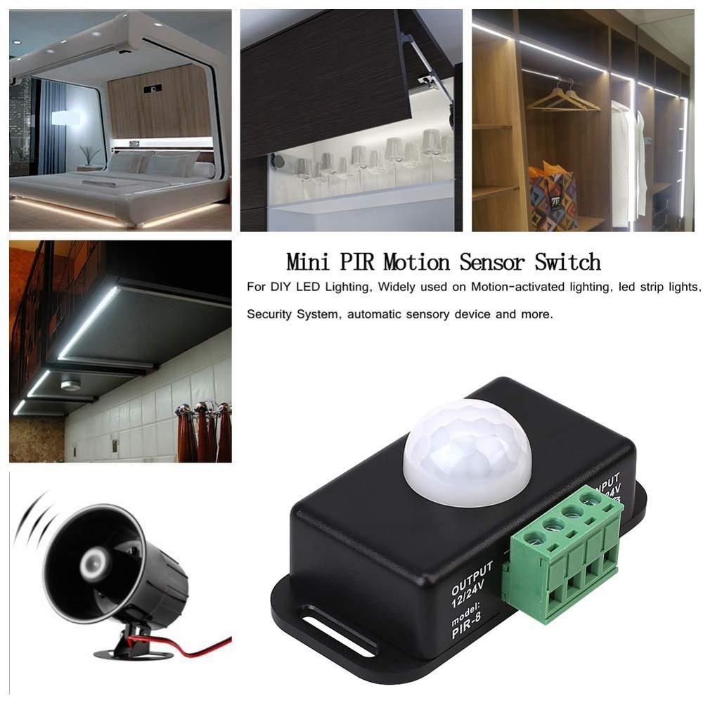 

Light Switch Automatic Adjustable DC PIR Motion Sensor Switch Body Infrared Black/White