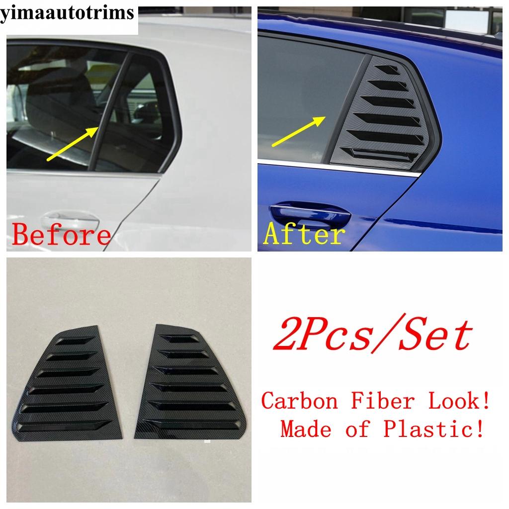 For VW Volkswagen Golf 8 MK8  - 2025 Rear Window Triangle Shutter Panel Cover Trim Carbon Fiber / Black Exterior Accessories