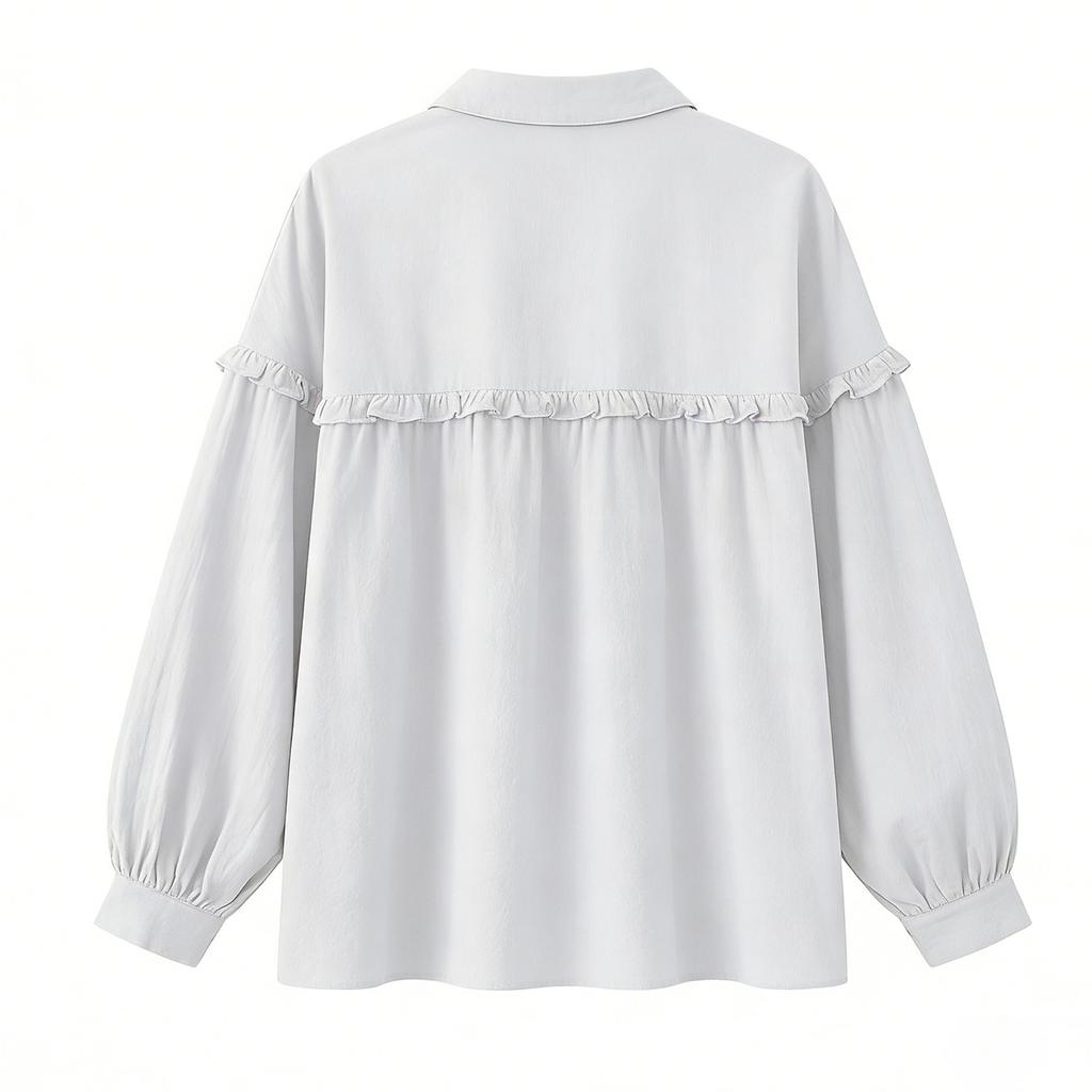 Womens Button Down Linen Shirts Collar Long Sleeve V Neck Tops