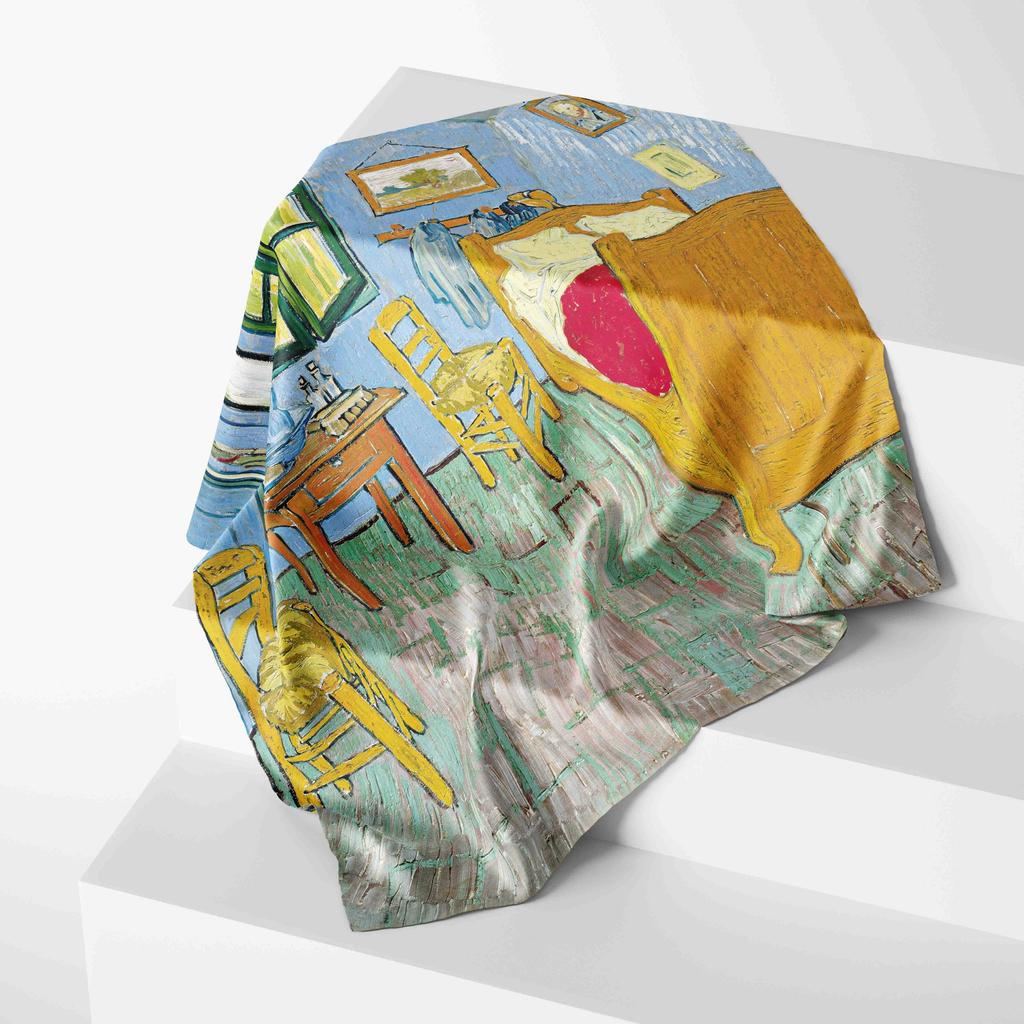 Women Oil Painting Fashion Beautiful Soft Silk Scarves Female Lady Shawl Hijab Wrap Foulard Bandanna Muffler Beach Pareo