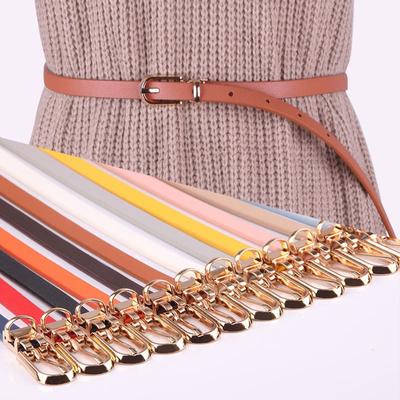 Dress Sweater Thin Belt Personality Metal Buckle Waist Strap Fashion Women Decoration Accessory Exquisite PU Leather Waistband