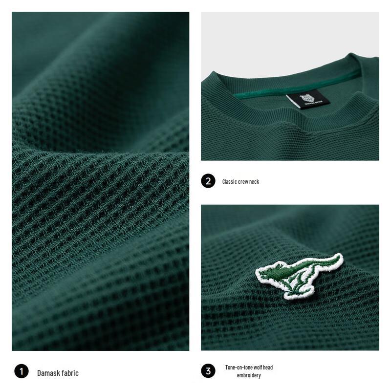 Septwolves Embroidered Wolf Logo Basic Pullover Sweatshirt