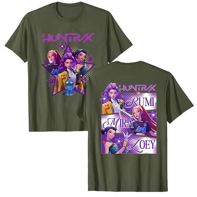100 Cotton Kpop Kpop Demon Hunters Film Graphic TShirt Unisex Women High Quality Fashion Casual Unisex Girls Top Tee Oversize