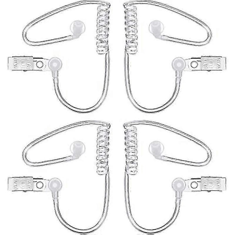 4 Packs Spy Ear Piece Toys Security Headset Earpiece Agent Spy Earpiece Costume Prop Snap On Replacement Acoustic Tube For 2-way Radio O Headsets
