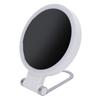 Double Sided LED Makeup Mirror 3000K 5500K 8000K Stepless Dimmable 1X 10X Magnifying Mirror with Foldable Handle
