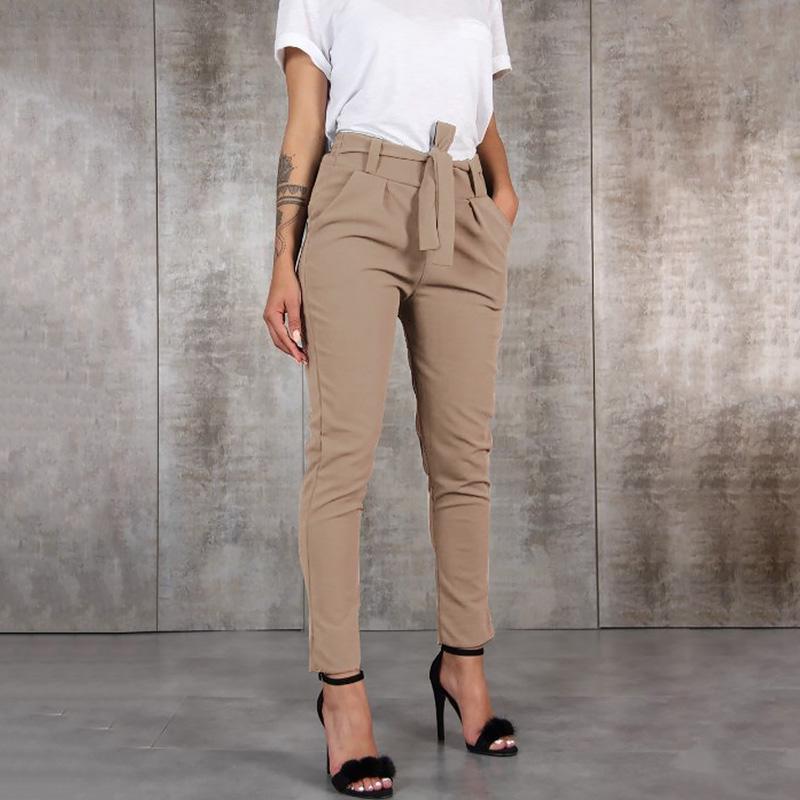 Buy Women Slim Fit Trousers Casual High 