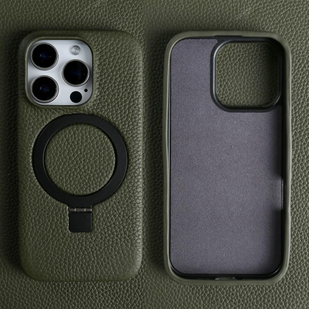 Чехол для телефона с магнитной подставкой-кольцом для iPhone 16 Pro Max 16e 15 13 14 12 11pro, крышка, чехол из натуральной кожи, чехлы с магнитной задней крышкой