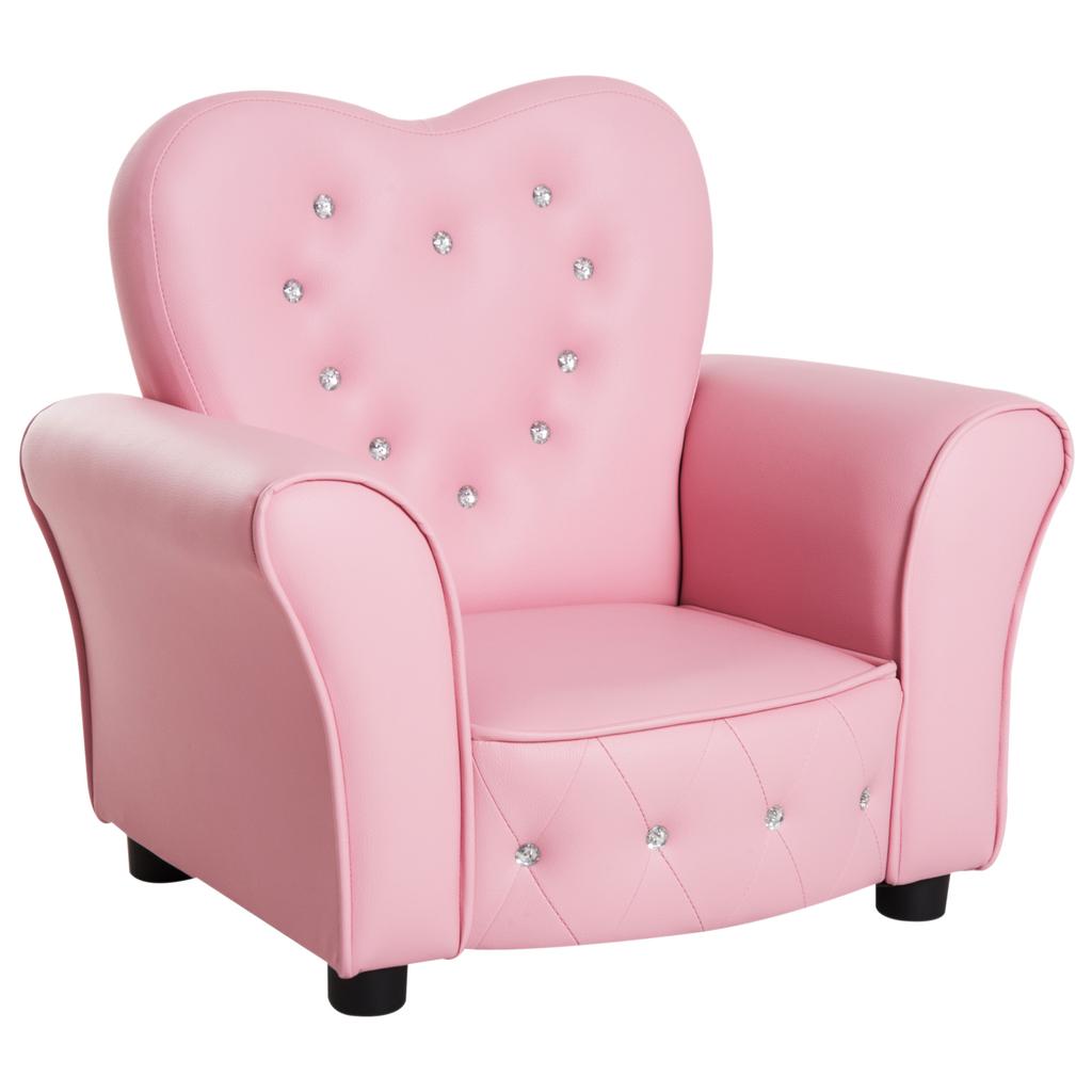 Sillón Sofá Infantil para Niños Sillón Infantil Asiento Relajarse Sala de Juegos Asiento Niña Princesa Rosa