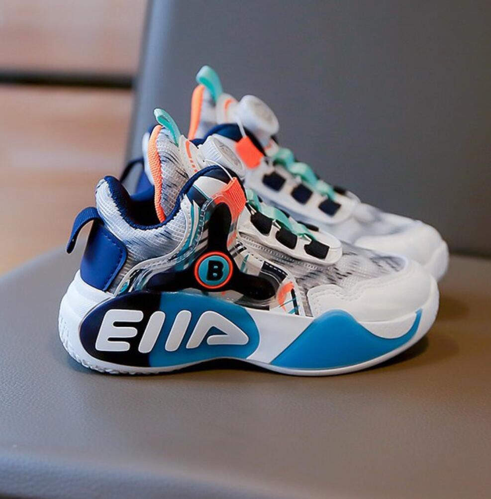 

Мода 2024 Новые фирменные баскетбольные кроссовки для мальчиков для детей, кроссовки, толстая подошва, нескользящие, детская спортивная обувь, тренировочная спортивная обувь для мальчика и девочки 26