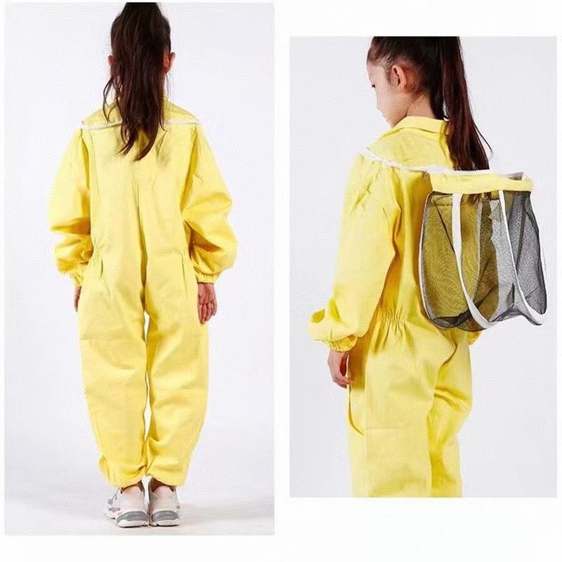Children Anti-Bee Suit One-Piece Anti Bee Suit with Mesh Mask for Kids Beekeeping Practice Kid Clothing Apiculture Equipement