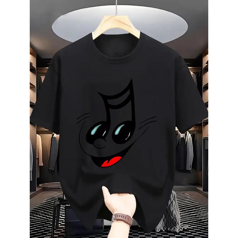 

European Size Men s Summer Short Sleeve T-Shirt with Letter Print - Casual Round Neck Breathable Top, Short Sleeve Summer Wear for Hot Weather 4XL чорний