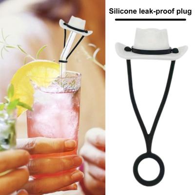 1/4Pcs Cowboy Hat Straw Cover Food Grade Silicone Reusable Dust-proof 30/40Oz Tumbler Straw Tip Plug Topper Protector Cup Accessories