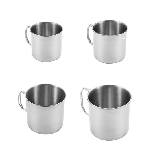 Set de pahare cu mâner pliabil din oțel inoxidabil cu geantă de depozitare ceașcă portabilă cu carabină pentru acasă, în aer liber, camping, cu apă, căni de băutură, pentru drumeții, picnicuri