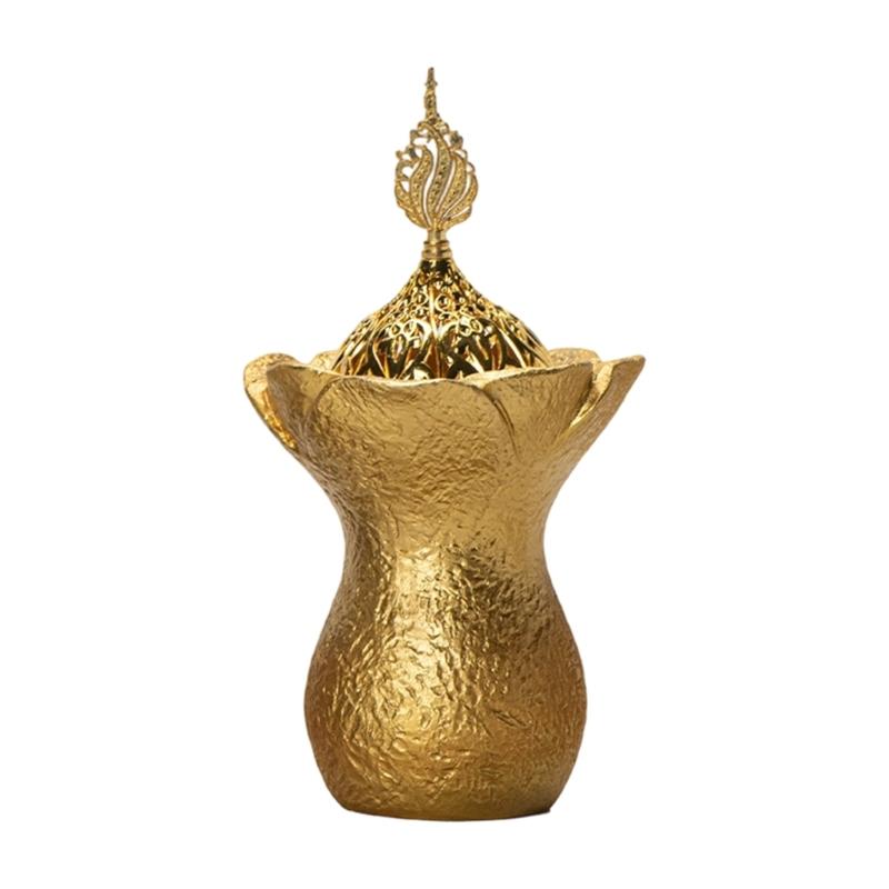 Carved Resin Bakhoors Icense Burners with Cover Middle Eastern Arabic Fragrances Diffuser for Islamic Festival Decoration