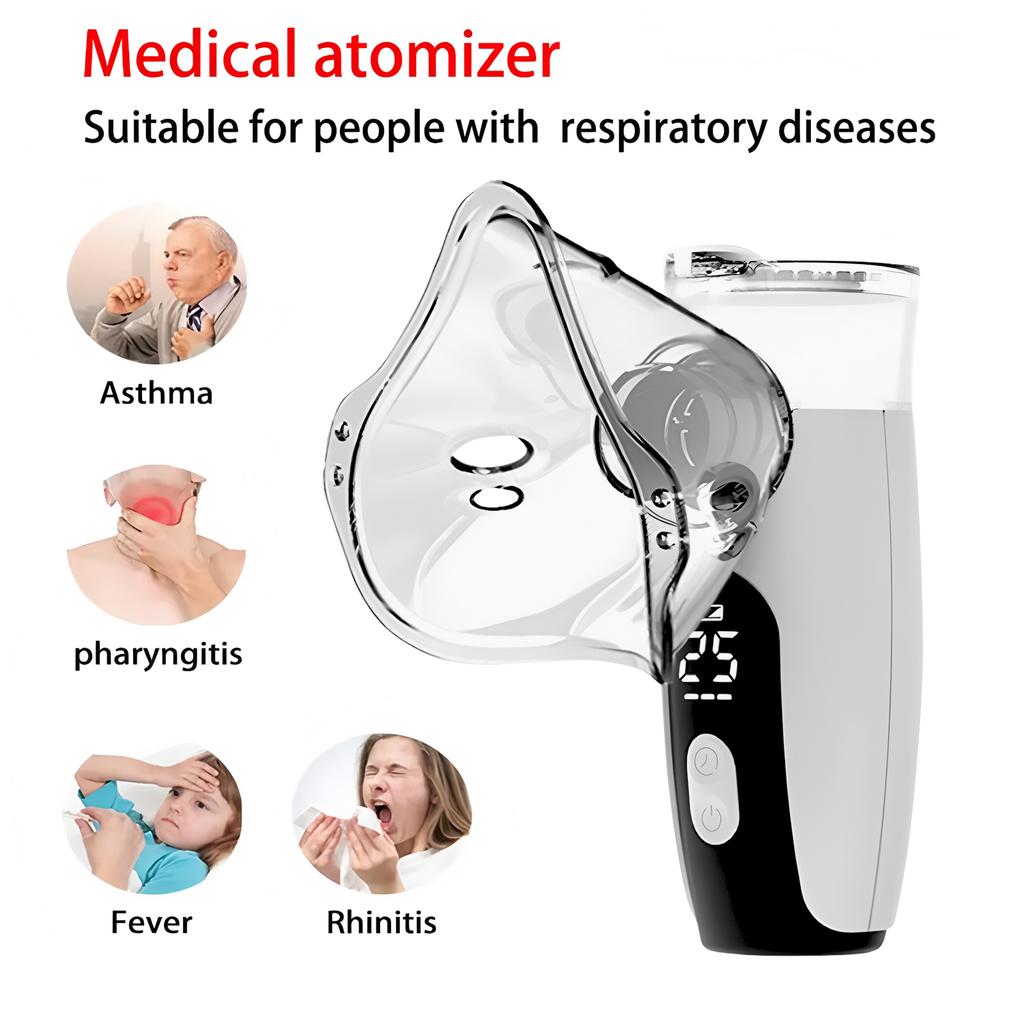 Medical Silent Mesh Nebulizer Portable USB Nebulizer Wihe LED Display Medical Silent Ultrasonic Inhaler Timing Steam Device Adult Child