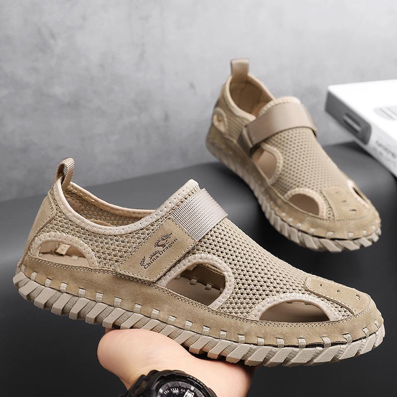 Men's Plus Size Breathable Mesh Closed-Toe Summer Sandals
