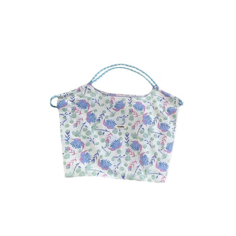 3 Gentle floral canvas bag Women's shoulder large capacity canvas bag Commuter hand bag