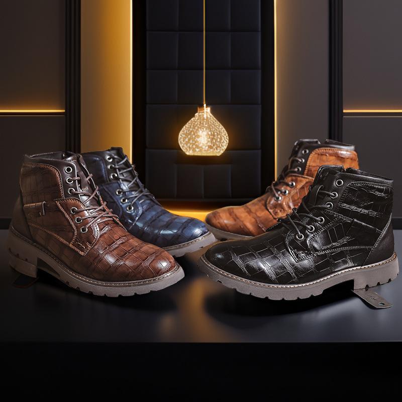 Luxury Chelsea Men's Ankle Boots Designer Retro Leahter Shoes for Men Non-Slip Work Boots Botas