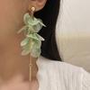 Temperament Women Earrings Light Luxury Stud Earrings Big Flower Long Tassel Earrings  Daily Wear