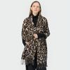 Winter Cashmere Scarf Shawl Women's Fashion Leopard Design Fringe Detailing Warm Cozy Luxurious Soft Wrap