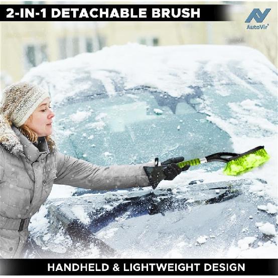 27" Snow Brush and Ice Scrapers for Car Windshield (1 Pack), Window Ice and Snow Scraper with Ergonomic Foam Grip, Snow Windshield Scraper with