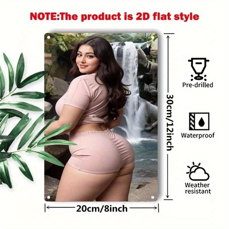 Vintage Metal Wall Art Vintage Female Pink Lingerie Metal Poster Pastel Pink Brown Black White Gray Beige