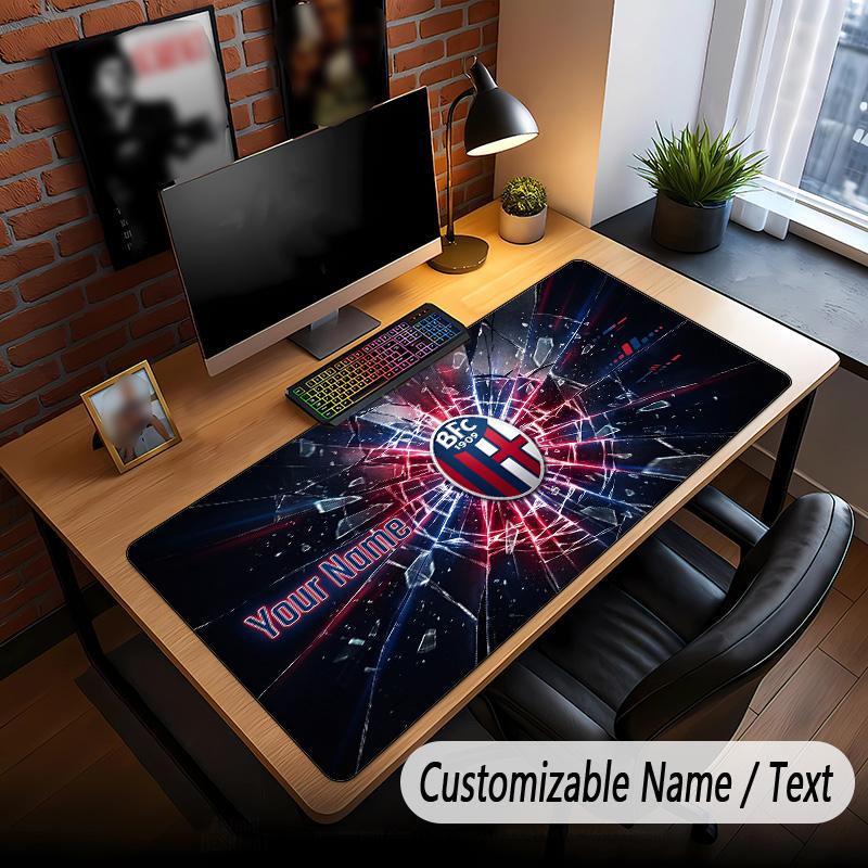 Large Mouse Pad Bologna FC Print Custom Name Text Desk Mat for Office Gaming