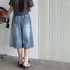 2026 New Style Girls' Summer Wide-Leg Denim Pants - Stylish, Loose, and Lightweight for Kids