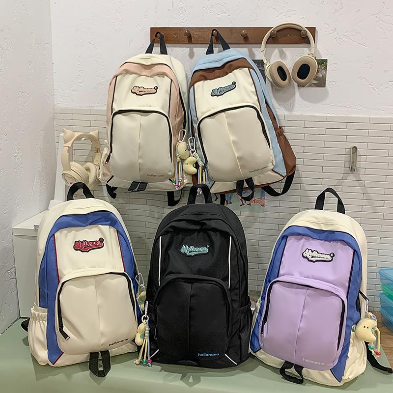 Schoolbag Large Capacity Junior High School Student School Bag Girl ins Wind Japanese Backpack Tide Simple Versatile Travel Backpack