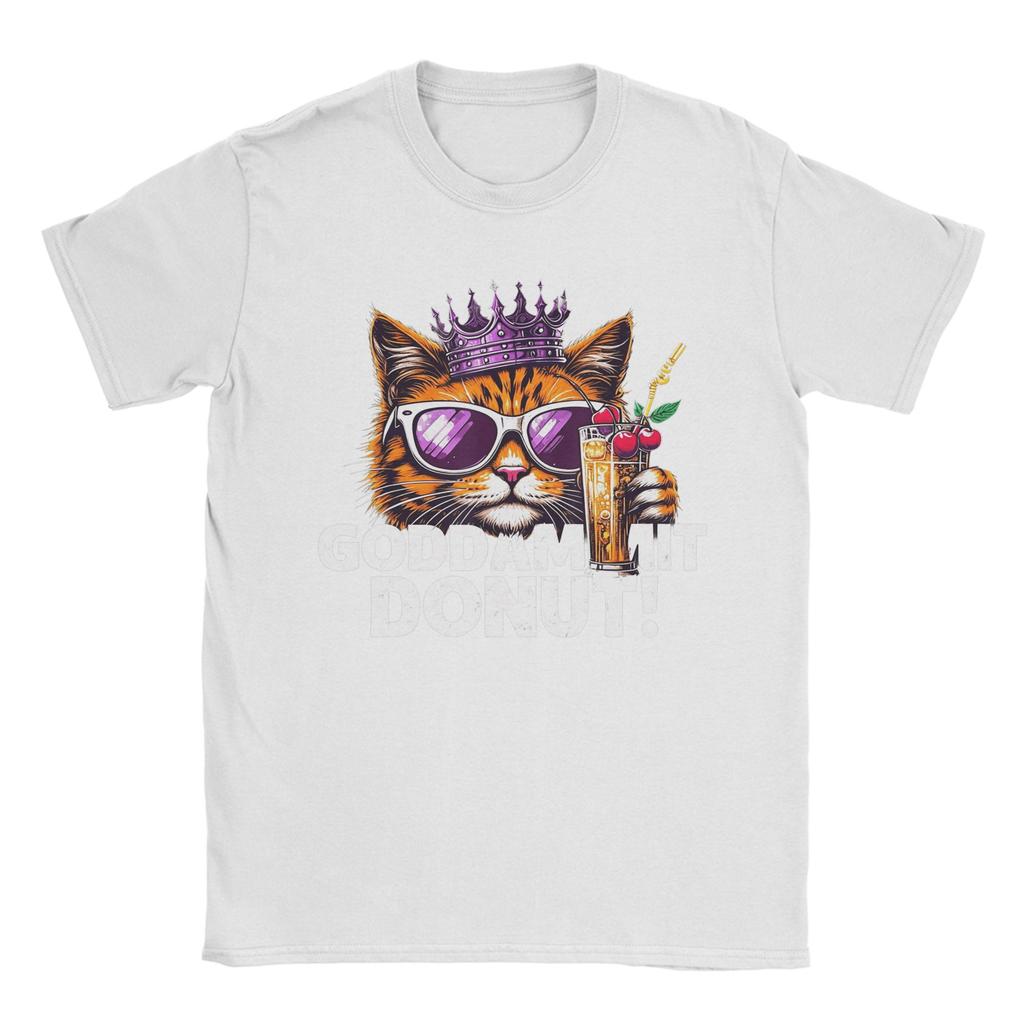 Donut Prinzessin Katze Meme T-Shirt Sommer Trendige T-Shirts Paar Baumwolle Rundhals Oversize T-Shirts Kurze Ärmel Streetwear Oberteile