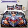 3pcs Duvet Cover Set (1*Duvet Cover + 2*Pillowcase, Without Core), Saint Seiya Print Soft All‑Season Bedding Set, Home Bedroom Decor Gift