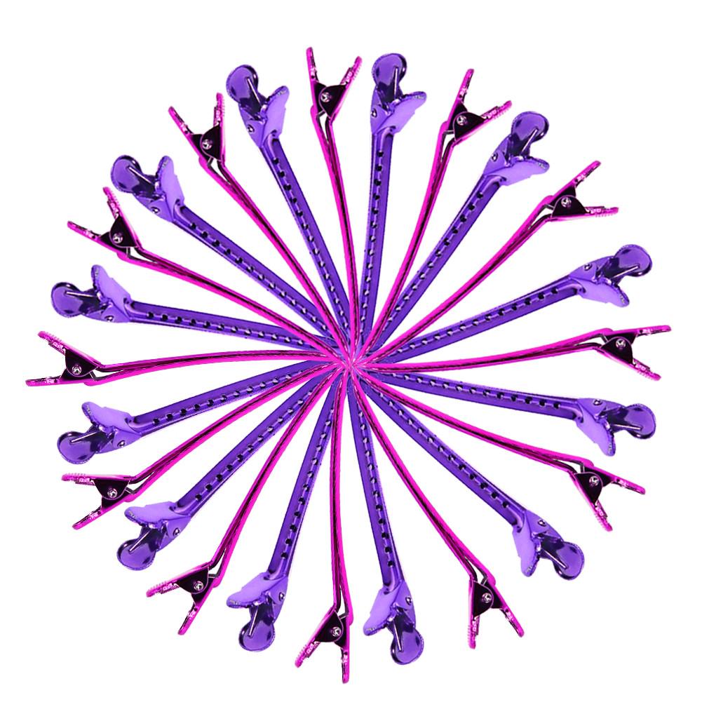 12PCS/Set Salon Metal Barber Sectioning Clip Barrette Hairdressing Clamps Styling Tool 2 Colors