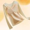 Winter Thermo Oberteil Langarm V-Ausschnitt Damen Slim Fit Shirt Spitzenbesatz Einfarbig Gepolsterte Innenschicht
