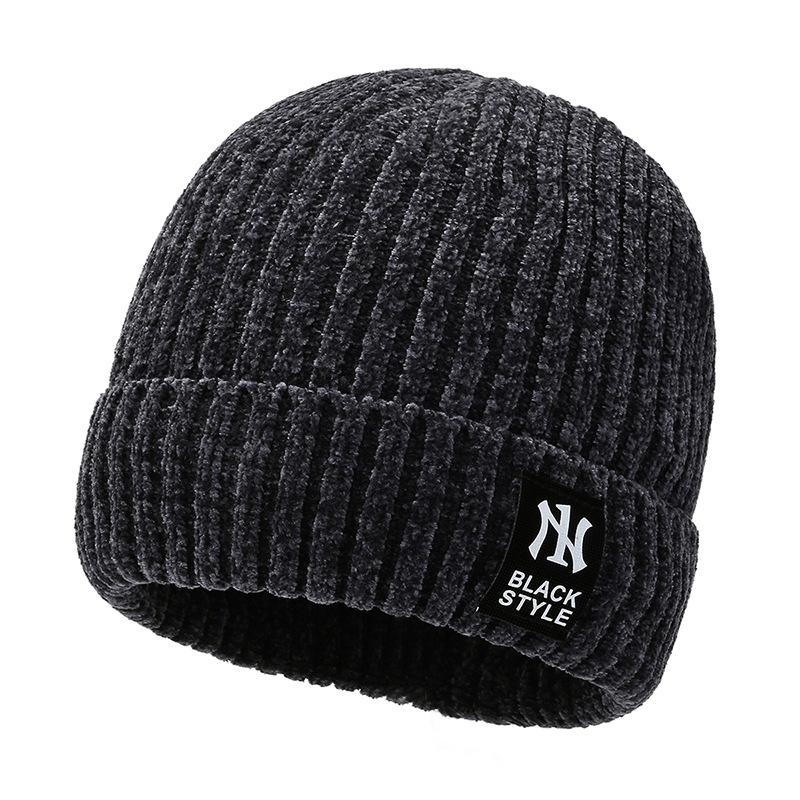 Cappello da uomo in pile lavorato a maglia, cappello in lana ciniglia con protezione per le orecchie, cappello da ciclismo invernale da esterno per giovani uomini, cappello termico
