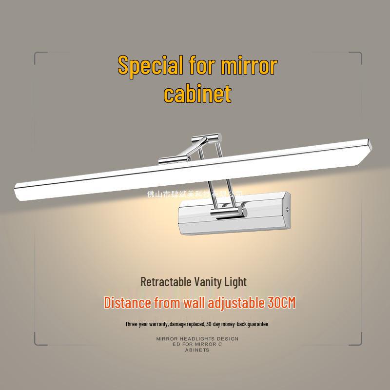 

European Modern Waterproof LED Vanity & Mirror Light with Anti-Fog Function for Bathroom Cabinets 40CM-9W Cool White Black