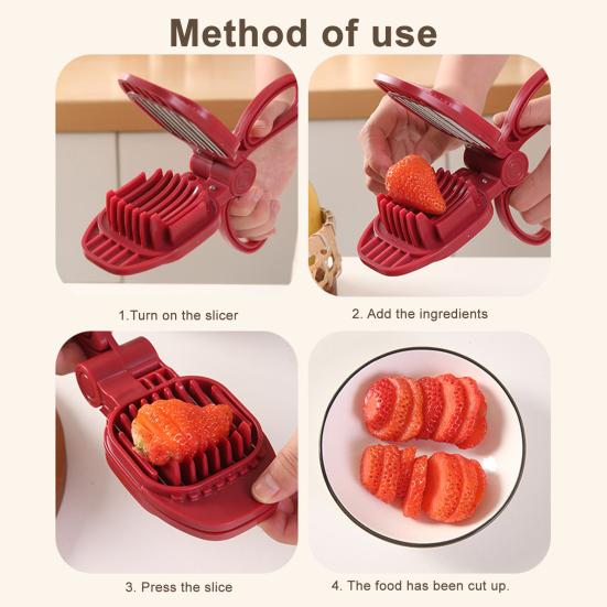 Egg Slicer for Hard Boiled Eggs Stainless Steel Food Slicer for Eggs Fruits Cheese Strawberry Easy-Press Kitchen Slicing Tool with Ergonomic Handle