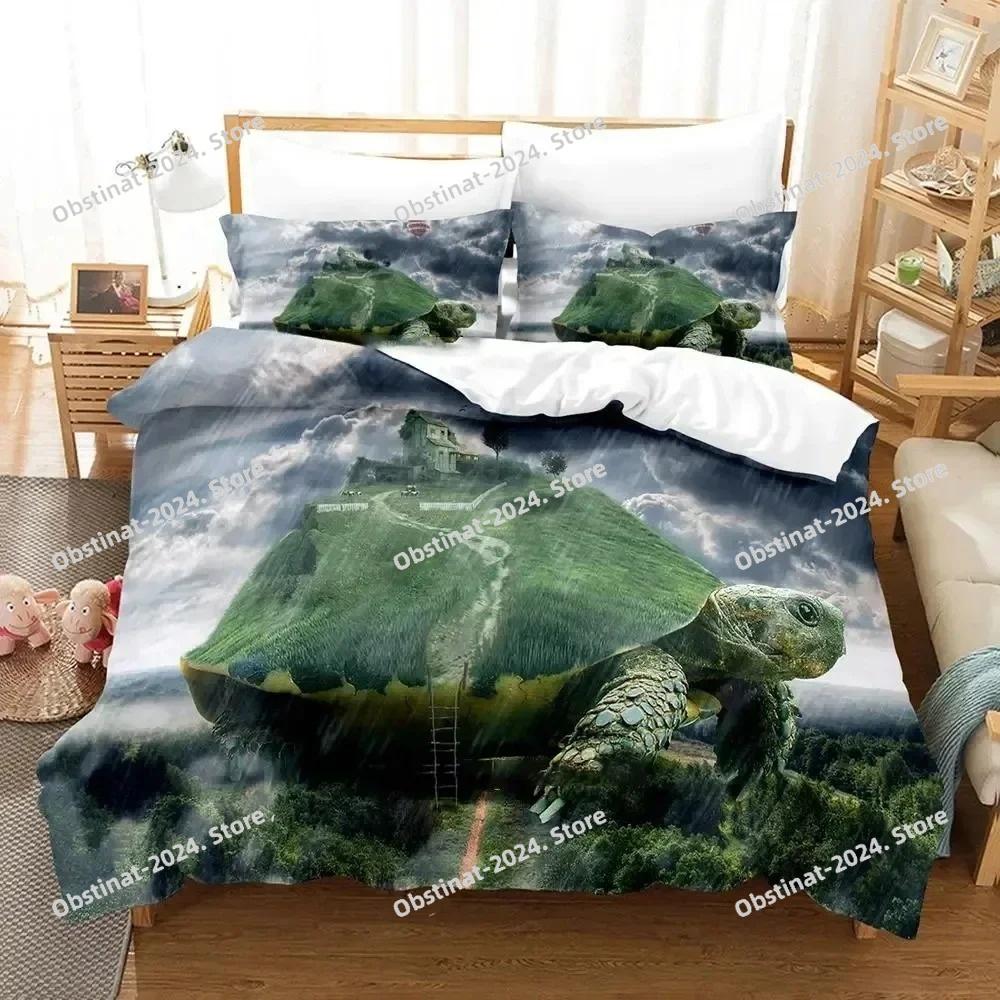 3D Print World Turtles Turtle Island Bedding Set Duvet Cover Bed Set Quilt Cover Pillowcase Comforter king Queen Size Boys Adult