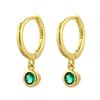 Silver Color Green Zircon Hoop Earring for Women Small Hoop Earrings Jewelry Gifts