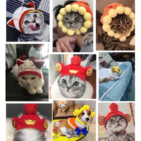 Cute Pet Dogs Teddy Cat Cotton Plush Hat Puppy Dress Up Headgear Head Decoration