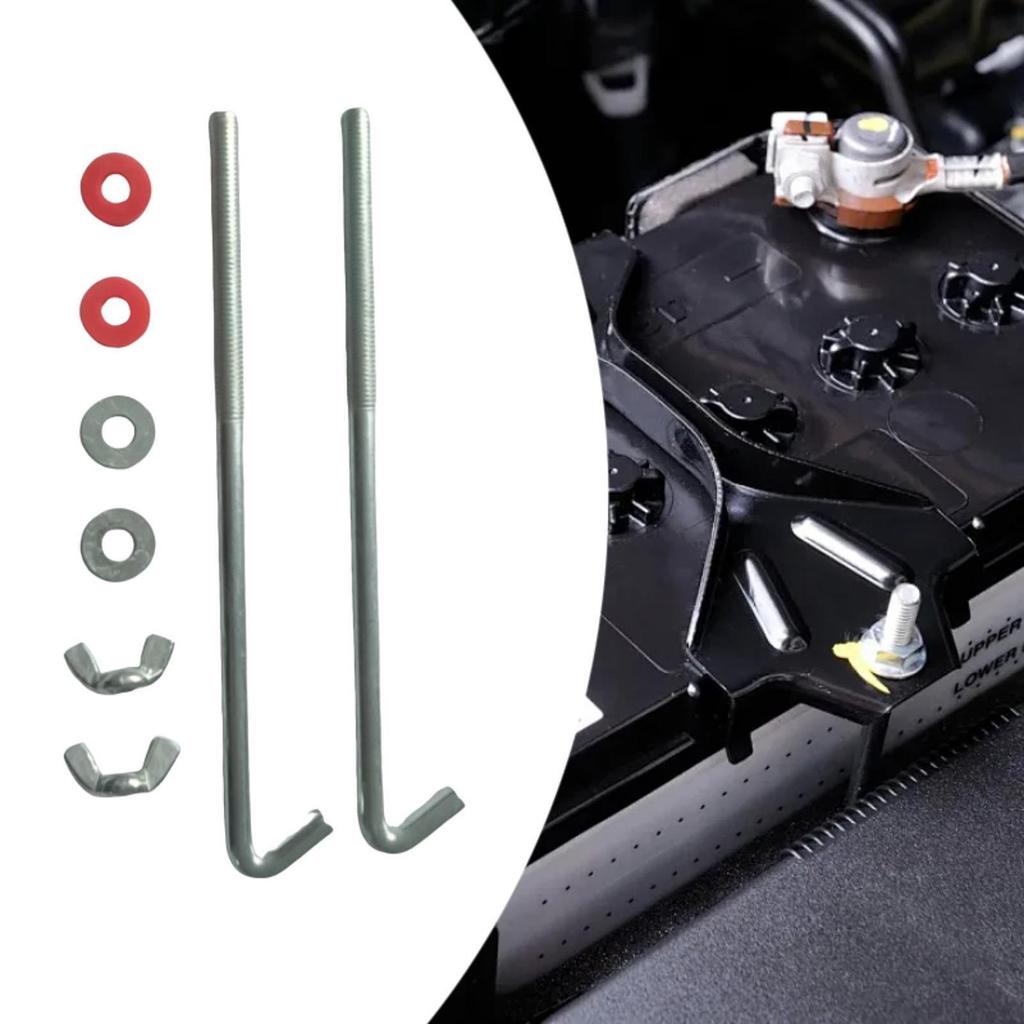 Universal Battery Hold Down Bolts Folding for Pulling Out Sheet Metal Secure Bracket Kit for Car and Truck