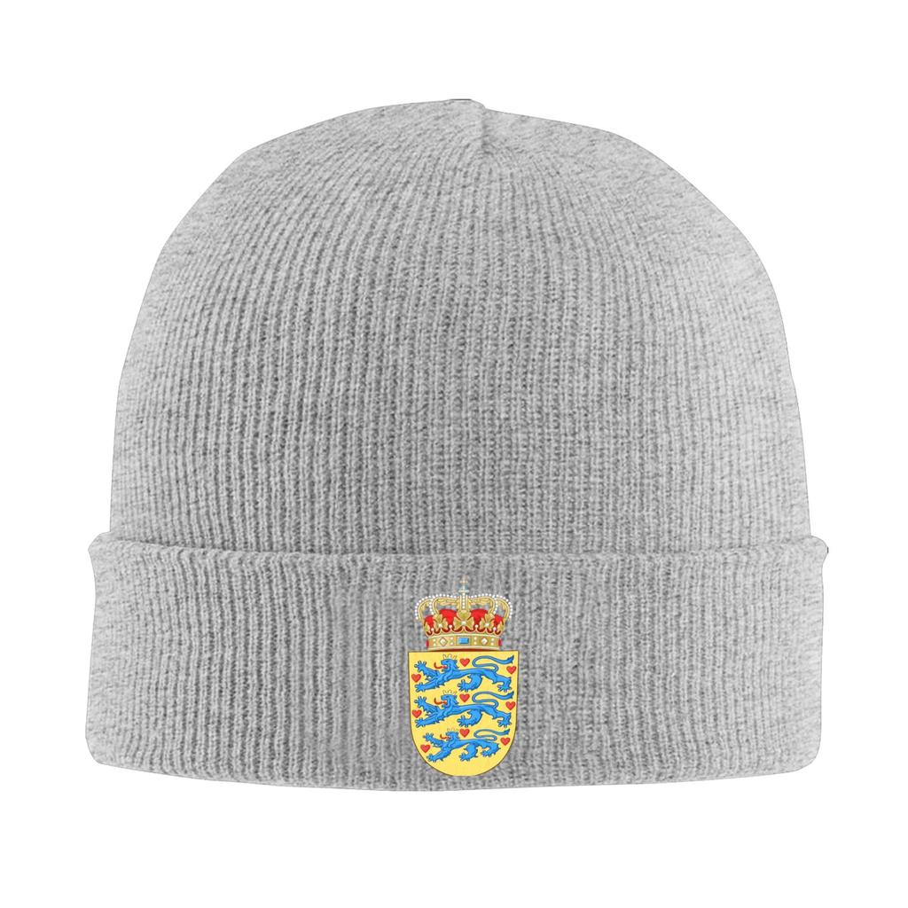 Wappen Dänemarks Mützen Beanie-Mützen Frühlingsmuster Skullies Beanies Hip Hop Unisex Damen Unisex Kpop Warme Mütze