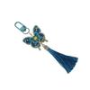 Chinese Style Butterfly Keychain Vintage Colorful Butterfly with Tassels Keyring Pendant Bag Charm Handbag Decoration