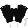 Women Men Electric Heating Gloves Winter Warm USB Heated Gloves Fingerless 5V Rechargable for Sports Skiing for Running Cycling
