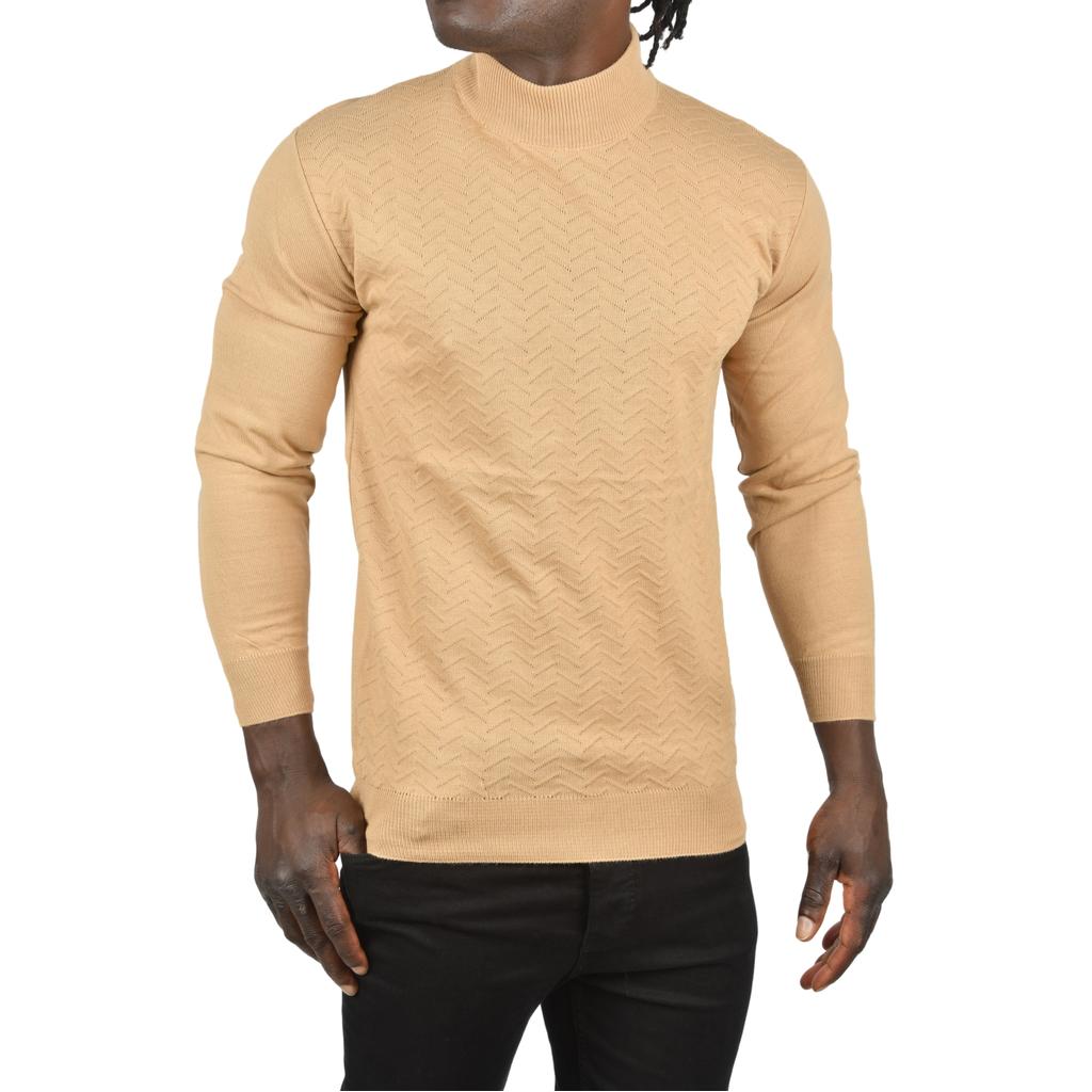 DeepSEA Rollkragenpullover mit halbem Rollkragen und Zickzackmuster, schmaler Schnitt, Rollkragenpullover 2505496